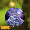 Personalized To The Moon Wolf Couple  Ornament SB163 26O47 1