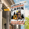 Personalized Forest Cabin Hot Campfire Cold Beer Flag AG172 65O47 1