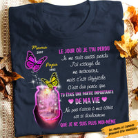 Personalized Butterflies Memorial Mom Dad Mémorial French T Shirt AP92 30O47 thumb 1