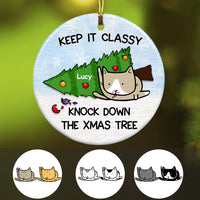 Personalized Cat Knock Down Christmas Tree  Ornament OB281 85O47 thumb 1