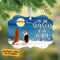 Personalized Dog Watching Santa Benelux Ornament NB133 81O53 thumb 1