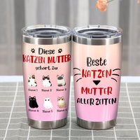 Personalized Cat Mom Katzen Mutter German Steel Tumbler AP132 73O57 thumb 1