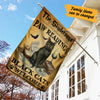 Personalized Halloween Black Cat Paw Reading Flag JL203 30O57 1