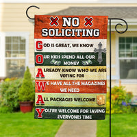 No Soliciting Go Away Sign Flag AG131 81O47 thumb 1