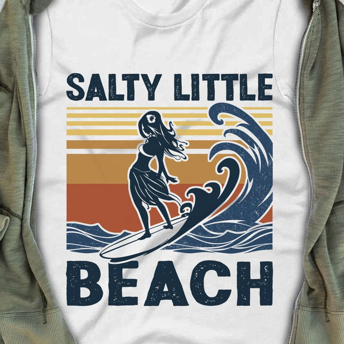 Surfing Salty Little Beach White T Shirt JN132 85O53 1