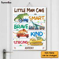 Personalized Gift For Grandson Little Man Cave Dinosaur Wood Sign 28247 thumb 1