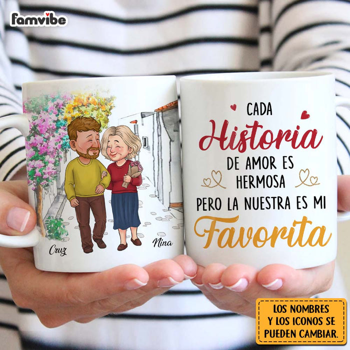 Personalized Couple Spanish Cada Historia De Amor Es Hermosa Mug 31073 1