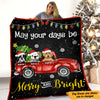 Personalized Dog Christmas Red Truck Blanket NB252 30O47 1