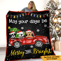 Personalized Dog Christmas Red Truck Blanket NB252 30O47 thumb 1