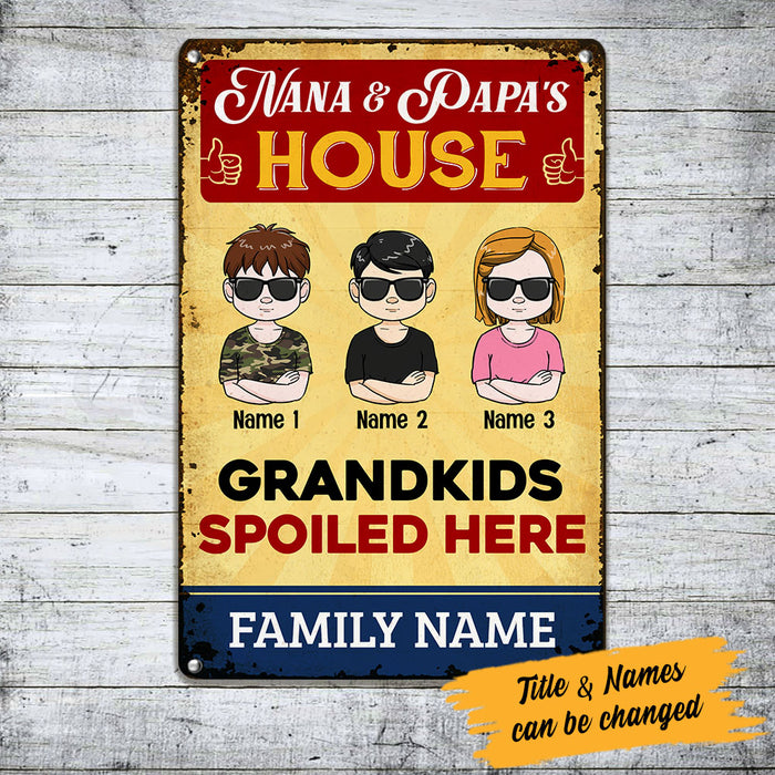 Personalized Grandma Grandpa House Metal Sign JL74 95O53 1