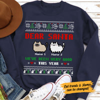 Personalized Dear Santa Cat Sweatshirt NB261 85O58 thumb 1