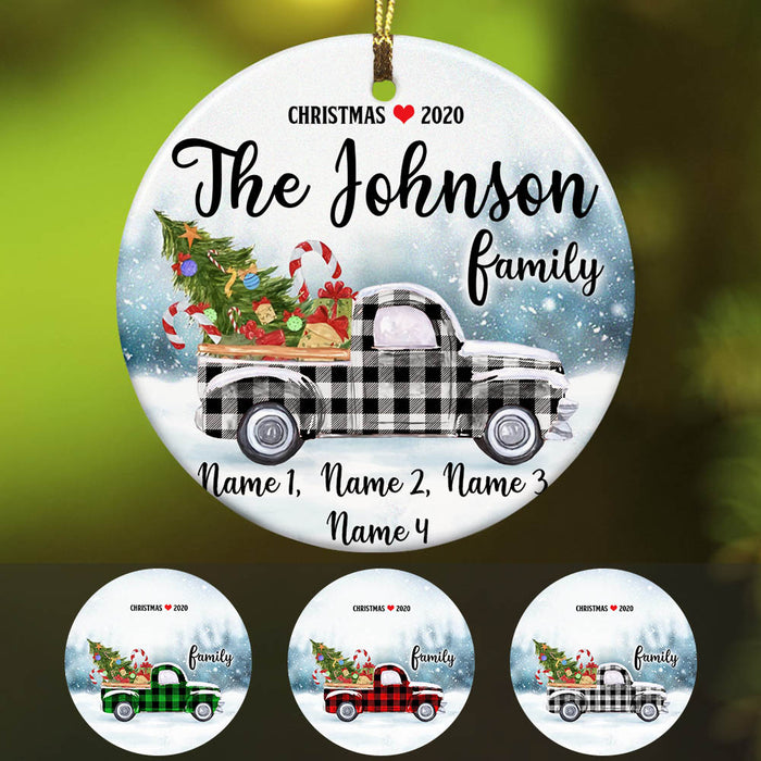 Personalized Family Christmas Red Truck  Ornament OB14 30O60 1
