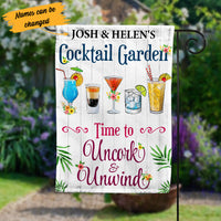 Personalized Cocktail Garden Uncork & Unwind Gardening Flag AG191 95O53 thumb 1