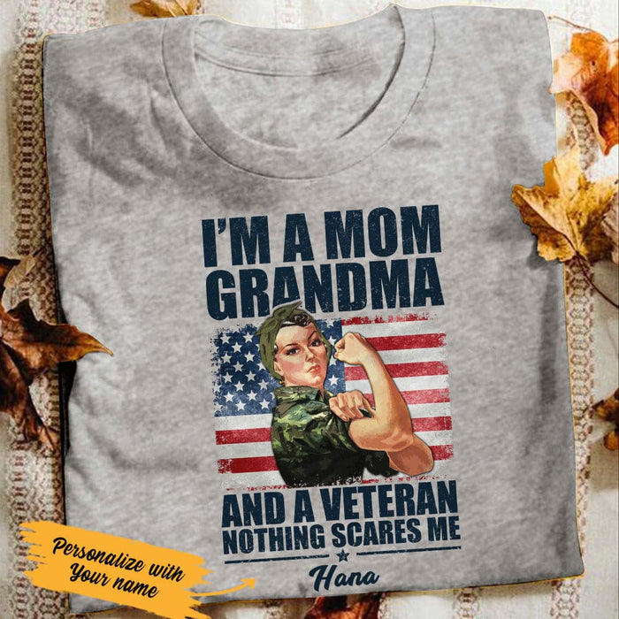 Personalized Mom Grandma Veteran White T Shirt JN51 66O53 1