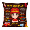 Personalized Gift For Grandson To My Grandson Fireman Kid Pillow 30791 1
