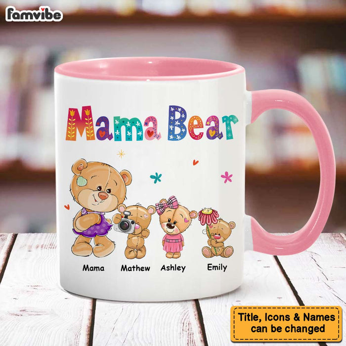 Personalized Mama Bear Colorful Flower Mug 25231 1
