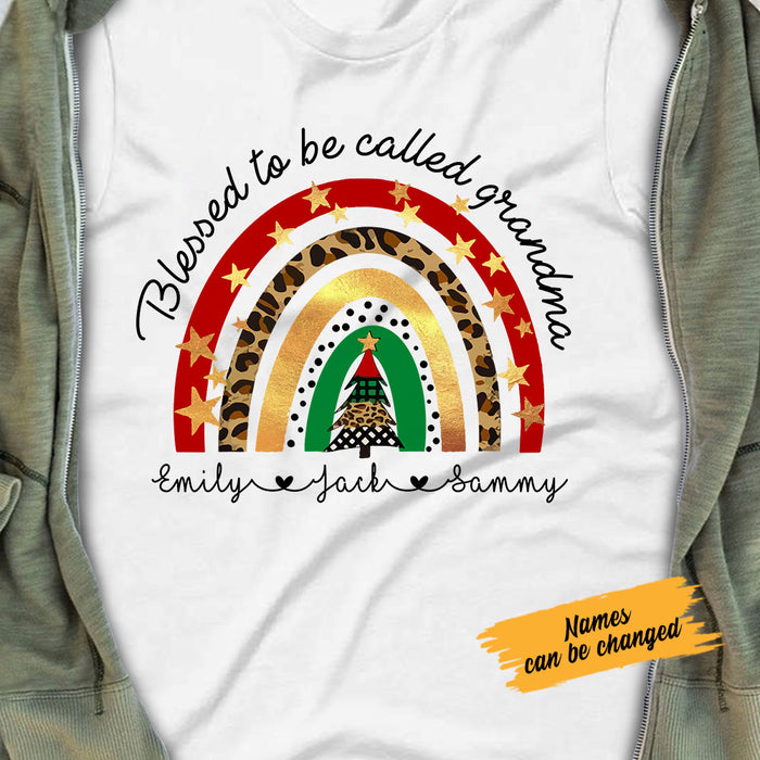 Personalized Blessed To Be Called Grandma Christmas T Shirt OB302 30O58 1