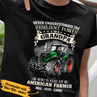 Personalized Never Underestimate A Farmer Grandpa  With Tractor T Shirt JL283 28O47 thumb 1