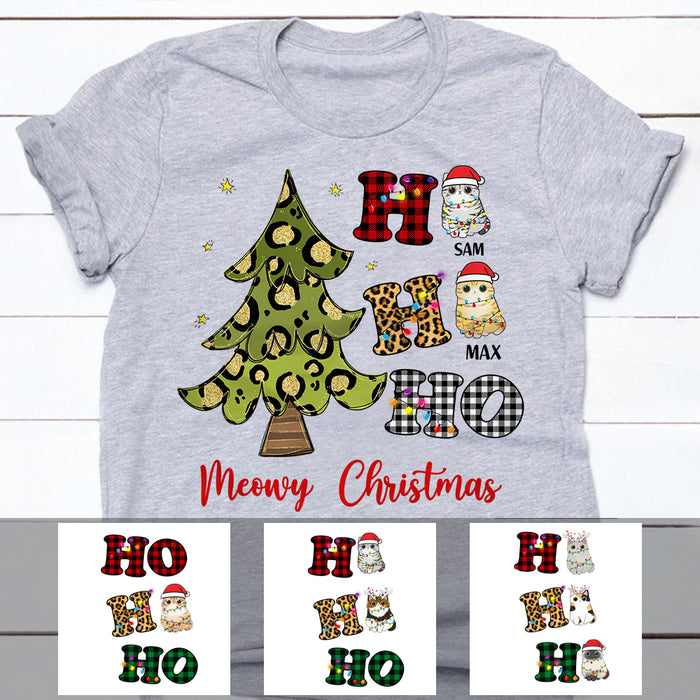 Personalized Ho Ho Ho Cat Christmas  T Shirt OB311 65O57 1