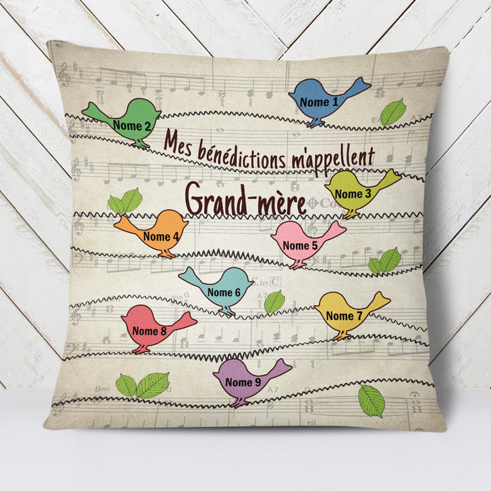 Personalized My Blessings Call Me Mom Grandma French Maman Grand-mère Pillow AP129 95O34 (Insert Included) 1