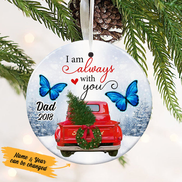 Personalized Red Truck Butterfly Memorial Mom Dad Ornament OB311 95O53 1
