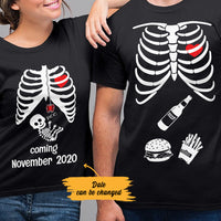 Personalized Love Couple Halloween Pregnancy Announcement Couple T Shirt SB281 87O36 thumb 1