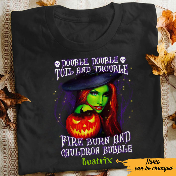 Personalized Double Trouble Witch Halloween T Shirt JL174 29O57 1