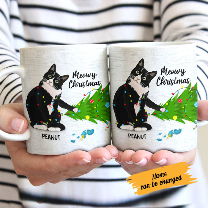 Personalized Tuxedo Cat Christmas Mug OB211 85O58 1