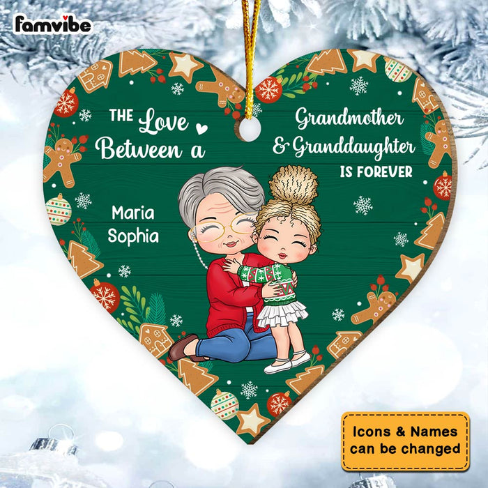 Personalized Gift The Love Between Grandma And Granddaughter Heart Ornament 29905 1
