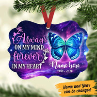 Personalized Blue Butterfly Memorial MDF Benelux Ornament NB95 81O60 thumb 1