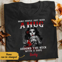 Personalized Skull Hug Around The Neck T Shirt JL304 95O58 thumb 1
