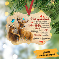 Personalized Once Upon A Time Deer Couple MDF Benelux Ornament NB114 30O60 thumb 1