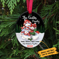 Personalized First Christmas Snowman Family  Ornament OB13 85O60 thumb 1
