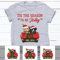 Personalized Dog Red Truck Jolly Christmas T Shirt OB52 87O58 thumb 1