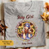 Personalized Hippie July Girl  White T Shirt JN181 30O58 1