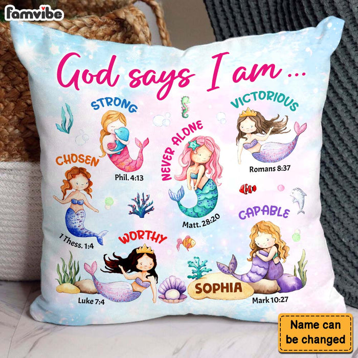 Personalized I Am Kind Mermaid Gift For Granddaughter Pillow 32038 1