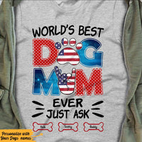 Personalized Dog Mom White T Shirt JN133 73O57 thumb 1