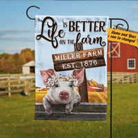 Personalized Life Is Better On The Farm Animal Flag JL221 73O36 thumb 1
