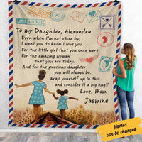 Personalized BWA Mom Letter Fleece Blanket AG51 85O57 thumb 1