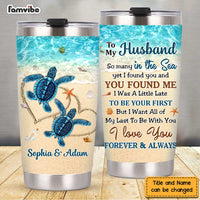 Personalized Husband Turtle Beach Steel Tumbler JL54 85O47 thumb 1