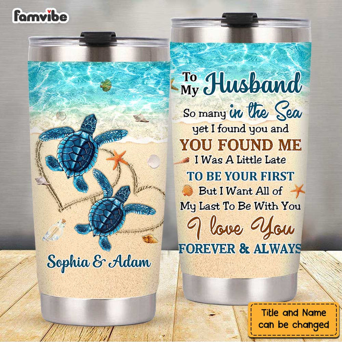 Personalized Husband Turtle Beach Steel Tumbler JL54 85O47 1