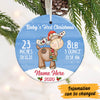 Personalized Baby First Christmas Moose  Circle Ornament NB193 81O60 1