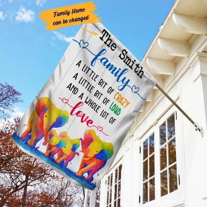 Personalized A Whole Lot Of Love Elephant Family Flag AG211 29O53 1