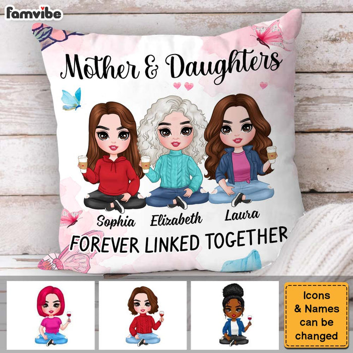 Personalized Gift Mom Daughter Forever Linked Together Pillow 31070 1