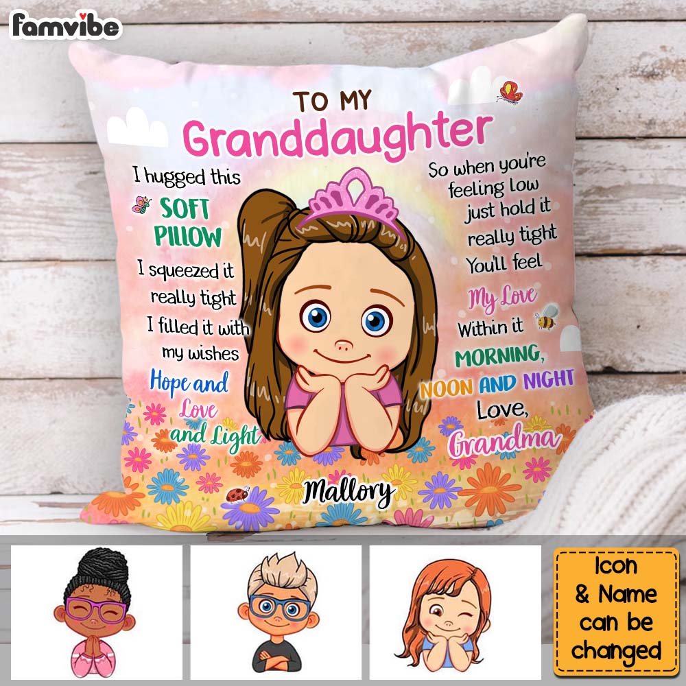 Personalized Gift For Granddaughter Hug This Pillow 32173 Primary Mockup