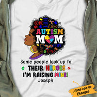 Personlized Autism Mom BWA Raising Her Hero T Shirt AG52 29O34 thumb 1