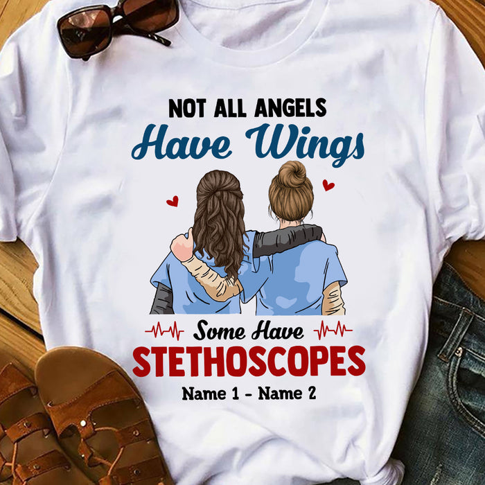 Personalized Nurse Friend Angel T Shirt FB42 73O47 1