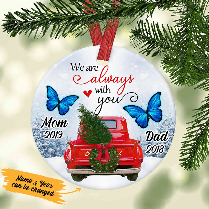 Personalized Red Truck Butterfly Memorial Mom Dad Ornament OB311 95O53 1