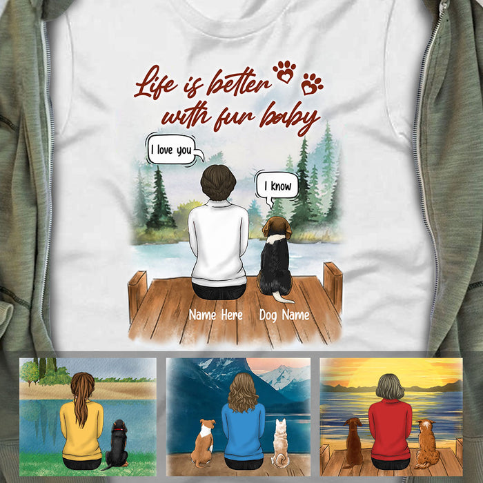 Personalized Dog Mom Life Is Better With Fur Baby T Shirt AP65 67O60 1