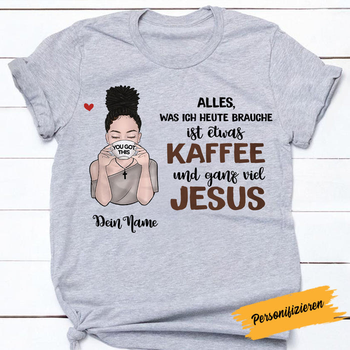 Personalized Coffee Jesus Girl German Kaffee Jesus BWA T Shirt AP141 95O58 1